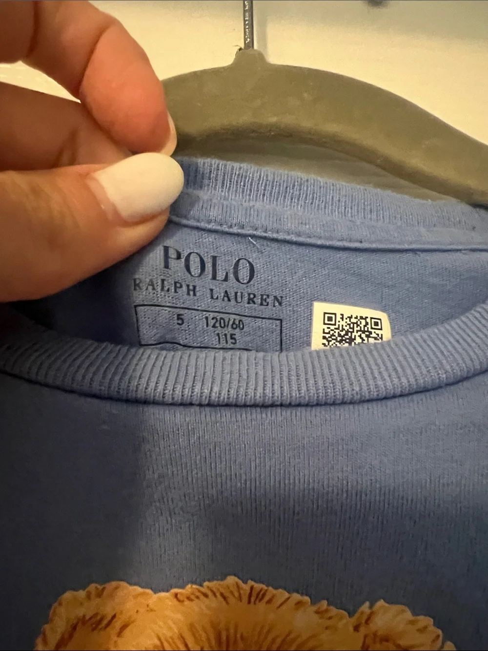 Ralph Lauren Blue Kids Dress with Polo Bear Graphic